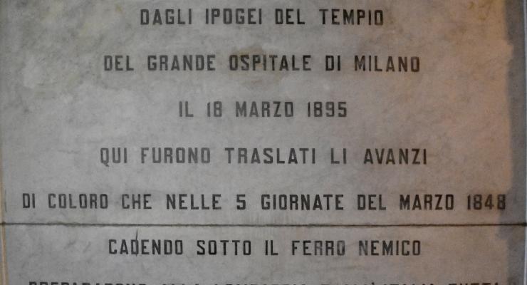 Particolare della Cripta sottostante al Monumento alle Cinque Giornate di Milano